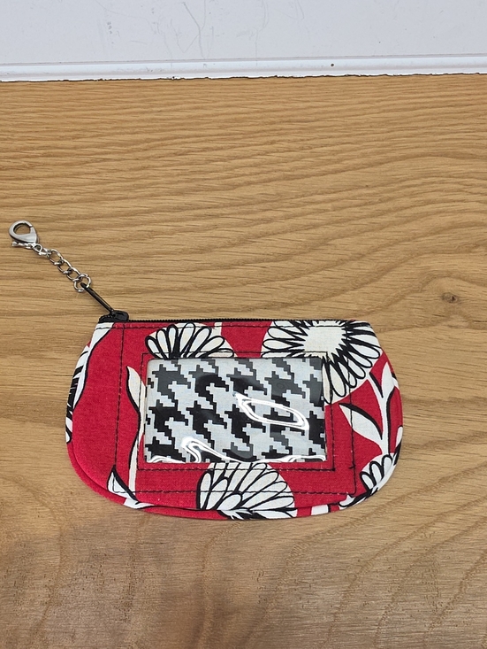 Vera Bradley Accessories - Vera Bradley Deco Daisy Red Floral Zip Card Pouch with Houndstooth ID Window